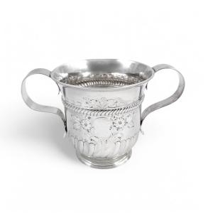 Antique Georgian Sterling Silver Two Handled Sugar Bowl / Porringer, Peaston, 1761