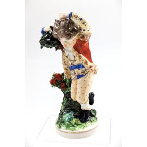 Antique Derby Porcelain Figurine, "winter" ,c. 1760s