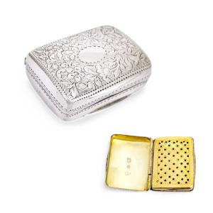 Georgian Sterling Silver Vinaigrette With Vermeil Interior, John Thropp, Birmingham 1822