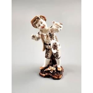 Volkstedt Triebner & ens & eckert Boy With Bird, C. 1877