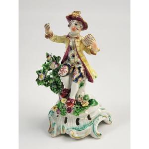 Bow Porcelain Boy Singer Figurine C.1765 Soft-paste Porcelain