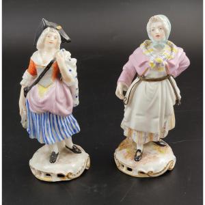 Samson Porcelain Pair Figures Of Street Vendors C.1850