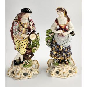 Samson Porcelain Figures, "the Idyllic Musicians", Paris, C.1880, After Derby