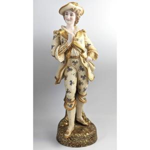 Dresden Style Porcelain Figurine, Large, Hand Painted & Gilt, C.1890–1910
