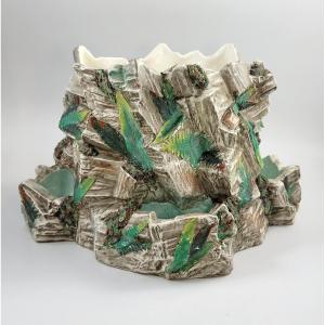 Royal Worcester Majolica Fern Rockwork Jardiniere, England, C.1866