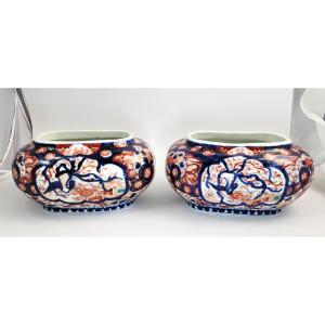 Large Japanese Imari Oval Jardinieres – Matched Pair, Meiji C.1880, Arita