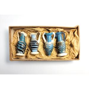 Set Of 4 Ancient Roman Glass Unguentaria, Early Provenance