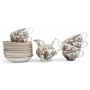 Minton Kakiemon Tiger Tea Set With 6 Cups, 10 Saucers And Cream Jug, 1847–1861