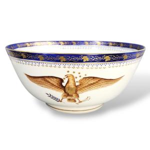 American Eagle Porcelain Punch Bowl, Early 20th Century