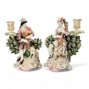 Derby Mirror-candlestick Figures, 1760, Set Of 2