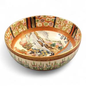 Japanese Kyoto Satsuma Bowl “woman And Children”, Late Meiji Period (c.1890)