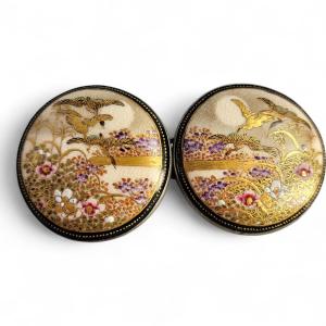 Japanese Kyō-satsuma Silver Art Buckle, Kyoto, C.1890–1915