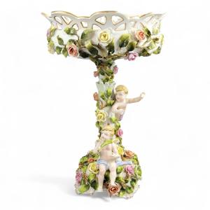 Schierholz Plaue Large Floral Putti Centrepiece, C.1907