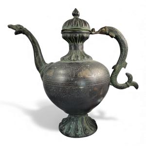 Monumental Indian Bronze Makara Aftaba, C. 1850