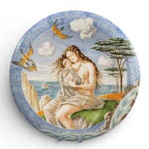 Italian Maiolica Art Charger By Stefano Cannelli, Gubbio, 2003