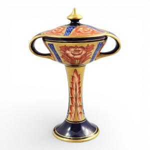 William Moorcroft Macintyre Aurelian Ware Pedestal Vase, C.1898