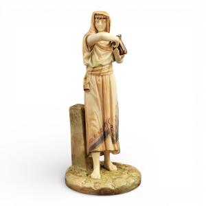 Royal Worcester Sculptural Egyptian Figure By James Hadley, C. 1895