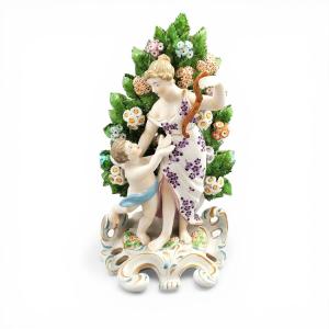 Samson Paris Venus And Cupid Figure Chelsea Style Porcelain C. 1860