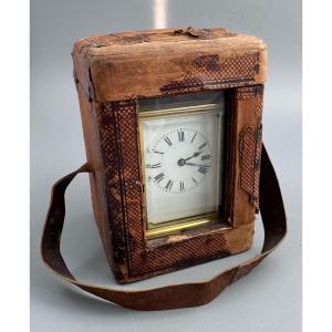 Henri Jacot Paris Eight-day Striking Carriage Clock With Original Travel Case