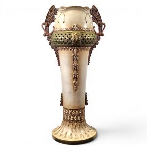 Monumental “amphora” Turn-teplitz Art Nouveau Pottery Vase, C. 1895–1910