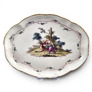 18th Century Marseille Porcelain Tray Attributed To Joseph-gaspard Robert