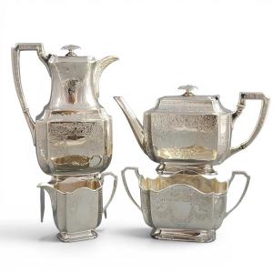 Victorian Sterling Silver Four-piece Tea Service By Atkin Brothers, Sheffield 1892