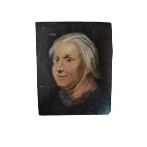 Dutch School. Oil On Panel "portrait Of A Woman" 31 X 25.2 Cm