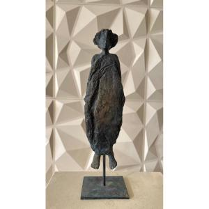 Thilda. Bronze Sculpture "the Traveler". Height 40 Cm (46 Cm With The Base)