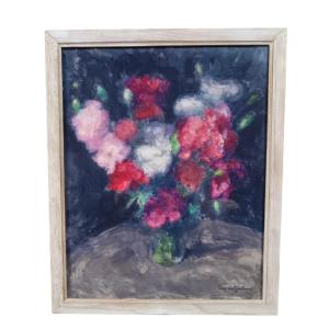 Frans De Geetere. Watercolor On Paper "the Beautiful Bouquet" 39.8 X 31.7 Cm