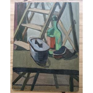 Bajgielman. Oil On Isorel Panel "soon The Break!" 73 X 54 Cm