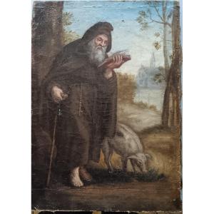 18th Century Dutch School "saint Anthony And His Pig"