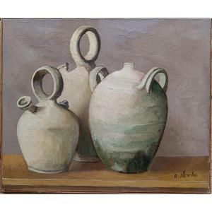 Rafael Alonso Fernandez "the Three Jugs, The Painter And The Woman"