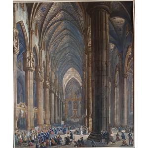 Giuseppe Bisi And Giovanni Migliara From "vedute Dell'interno Del Duomo Di Milano"