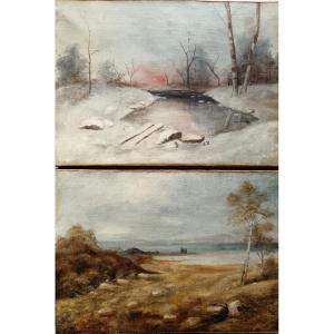 "the Castle In The Distance And The Snow Enveloping The Pool Of Water"