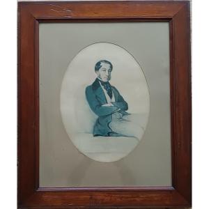 Charles Camille Chazal "handsome Dandy Sitting With Arms Crossed"