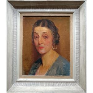 American School. A.g. Warshawsky "portrait Of A Businessman's Wife"