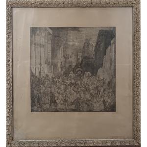 Marius Alexander Bauer "the Coming Of The Queen Of Sheba To Jerusalem"