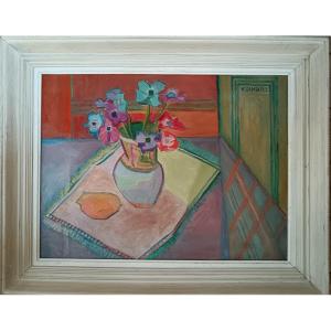 Modern School "bouquet Of Anemones In A Cubist Interior"