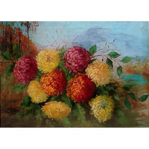 Ammassé "bouquet Of Chrysanthemums At The Foot Of The Mountain"