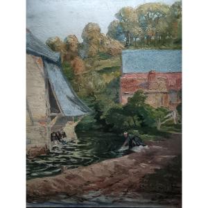 Breton School "washerwomen At Work"
