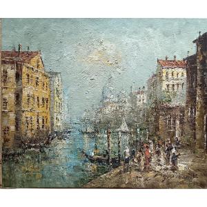W. Knight "venice, The Grand Canal, The Salute In The Distance"