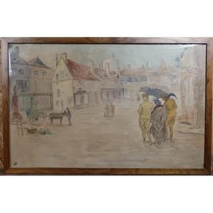 Watercolor "the Sammies In Issoudun"