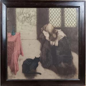 Alfredo Müller "the Little Girl And The Cat"