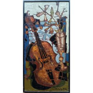 Painter Of Paris. Michel De Alvis "the Violin"  