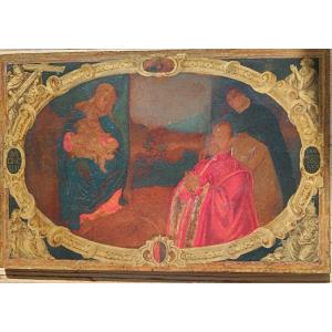 15th Century Venetian School "the Presentation Of The Child God To The Doge Of Venice"