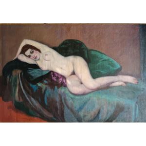 Polish School "beautiful Lascivious On The Cozy Sofa"