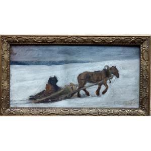 Russian School "a Frozen Peasant"