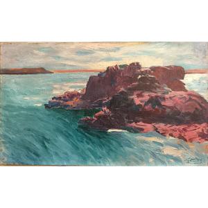 Brittany. Jules Ausset "the Rocks Of Ploumanac'h"