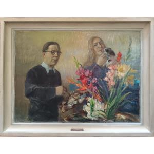 School Of Paris "the Author, His Wife And Their Fetish"