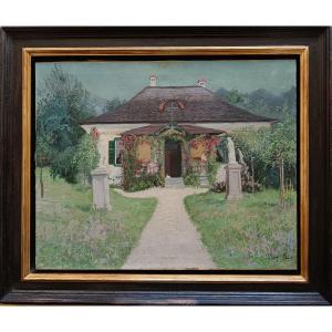 Austrian Neo-impressionist School "the Fierce Pepito Guarding The Beautiful House"